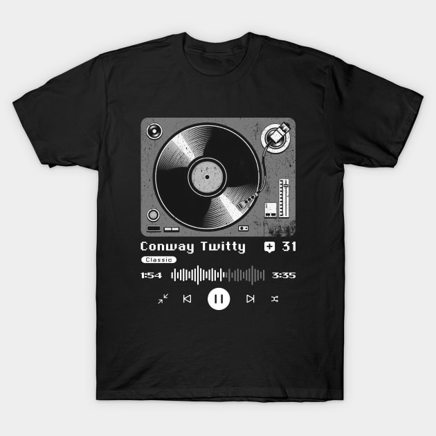 Conway Twitty ~ Vintage Turntable Music T-Shirt by SecondLife.Art
